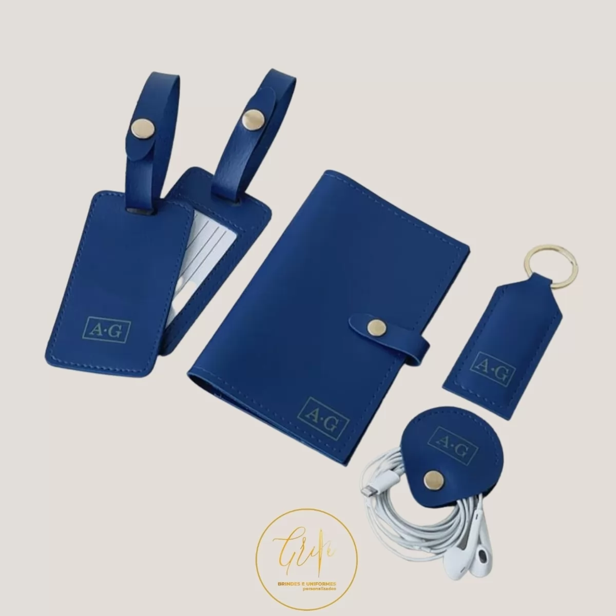 Kit Viagem  - Porta Passaporte Tag de Mala Porta Fone e Chaveiro